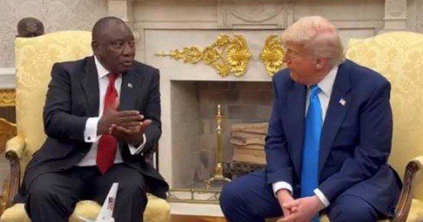 The truth behind the video of white crosses shown during Ramaphosa's meeting with Trump