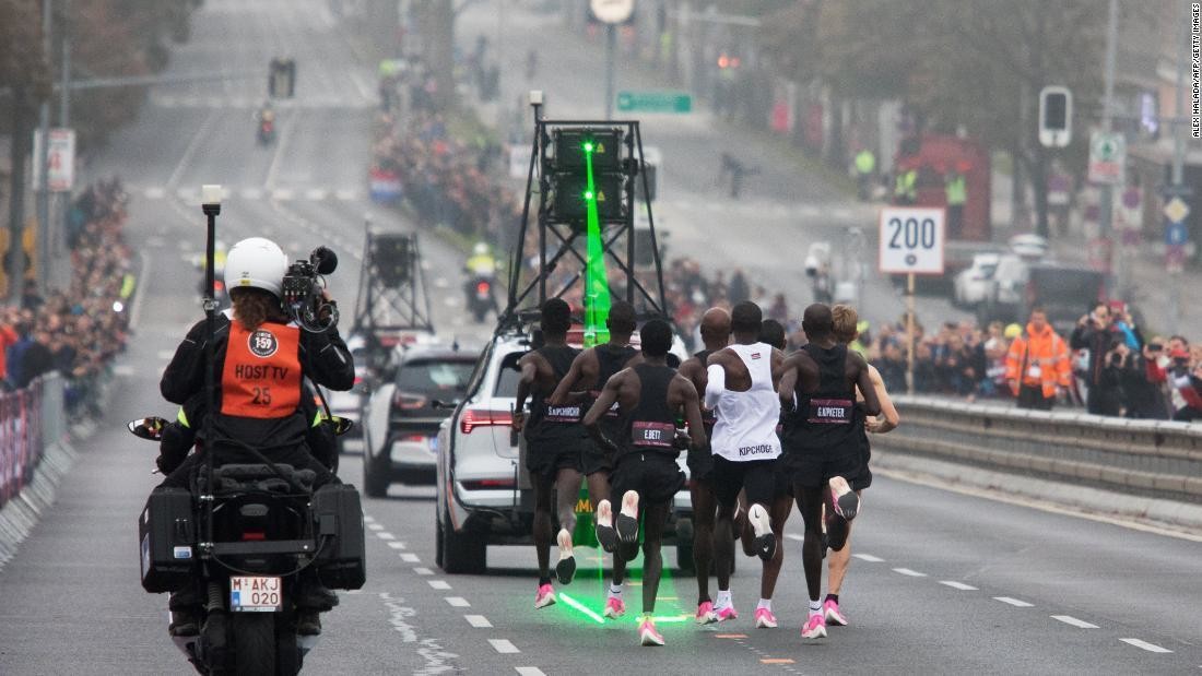 History is made as Kenya's Eliud Kipchoge becomes the first person to run a marathon in under two hours.