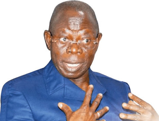 Oshiomhole avoids Senate President talks, says focus is re-election.