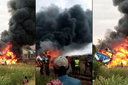 Panic as Train Heading to Mombasa Catches Fire
