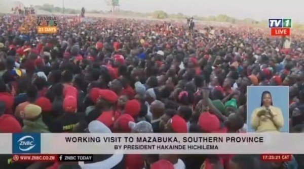 VIDEO: MAZABUKA CROWD RAISES HANDS WHEN ASKED IF THEY WILL FOLLOW GARY NKOMBO BY HICHILEMA