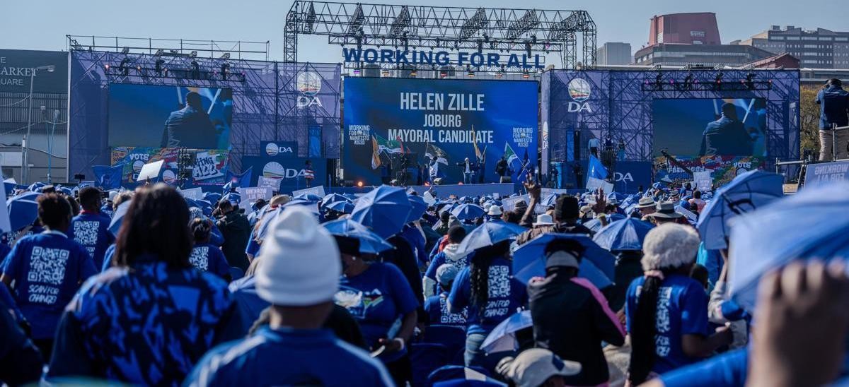 DA launches local election manifesto at Joburg's Mary Fitzgerald Square