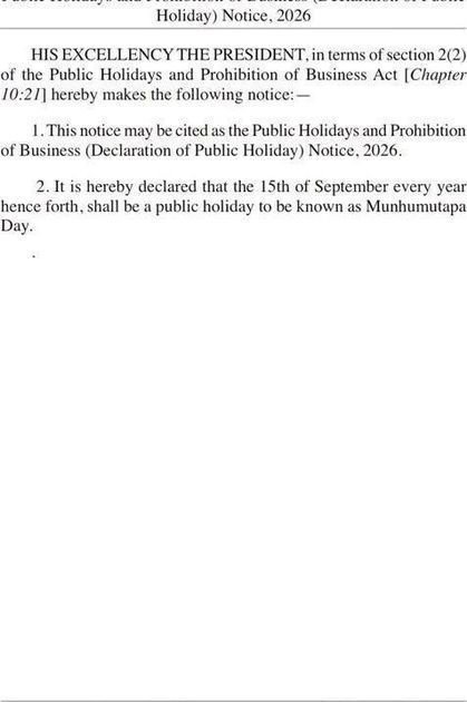 Zimbabwe has declared President Emmerson Mnangagwa’s birthday a public holiday in his honour