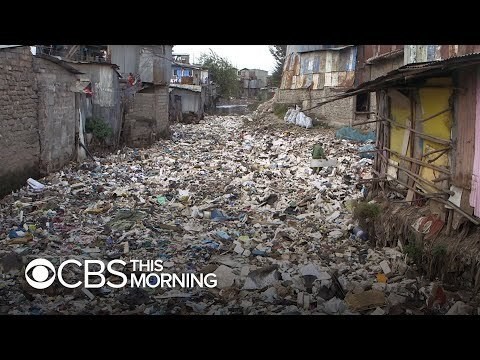 Innovative young Kenyan scientist is turning Nairobi's mountain of plastic waste into paving bricks