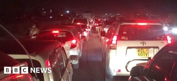 Kenyans stranded overnight in Mombasa Road traffic jam in Nairobi