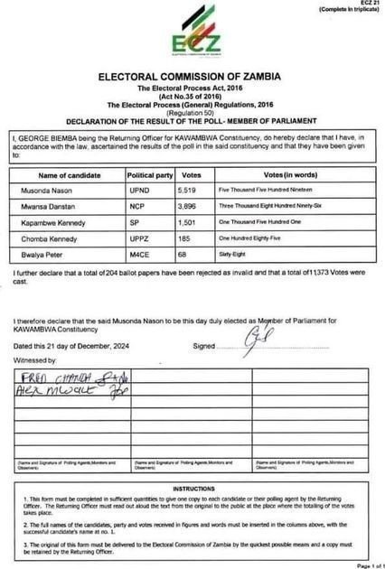 Unashamed Stealing of Kawambwa Seat- Amb. Emmanuel Mwamba