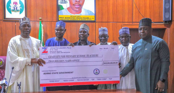New Year: Zulum Pays N8bn Gratuity Backlog For Retired Primary School Teachers, Others