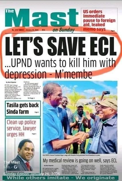 if you don’t vote for me in 2026, UPND will  kill Edgar Lungu  with  BP- Fred M’membe