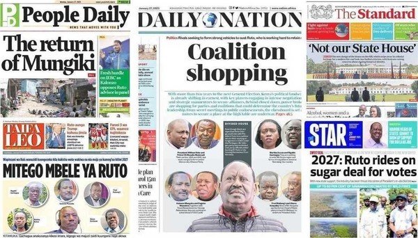 Kenyan Newspapers Review: 3 political camps emerge ahead of 2027 poll as Ruto se...