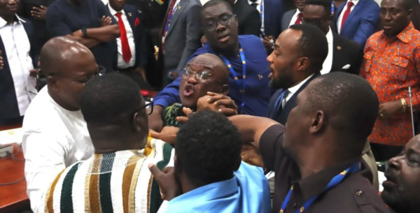 Four lawmakers suspended after fight erupts in Ghana’s Parliament