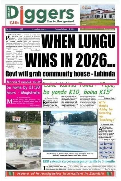 When Lungu wins in 2026… we shall grab community house- Given Lubinda