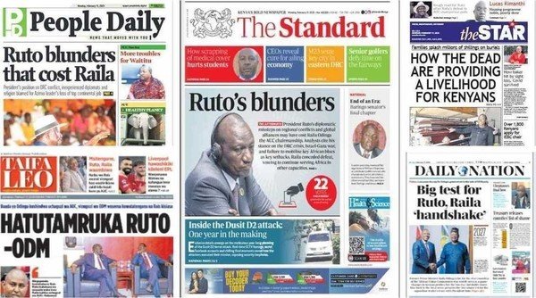 Kenyan newspapers review: Rigathi Gachagua, Uhuru allies celebrate Raila Odinga’...