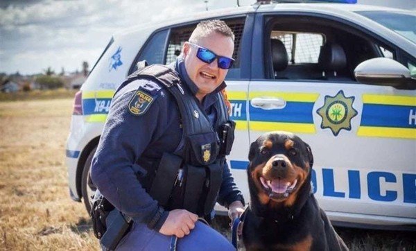 Night the police dog hailed a hero after suspected burglar cuts its throat, neck