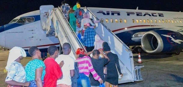 PICTORIAL: Air Peace flies home 78 trafficked Nigerian women for free
